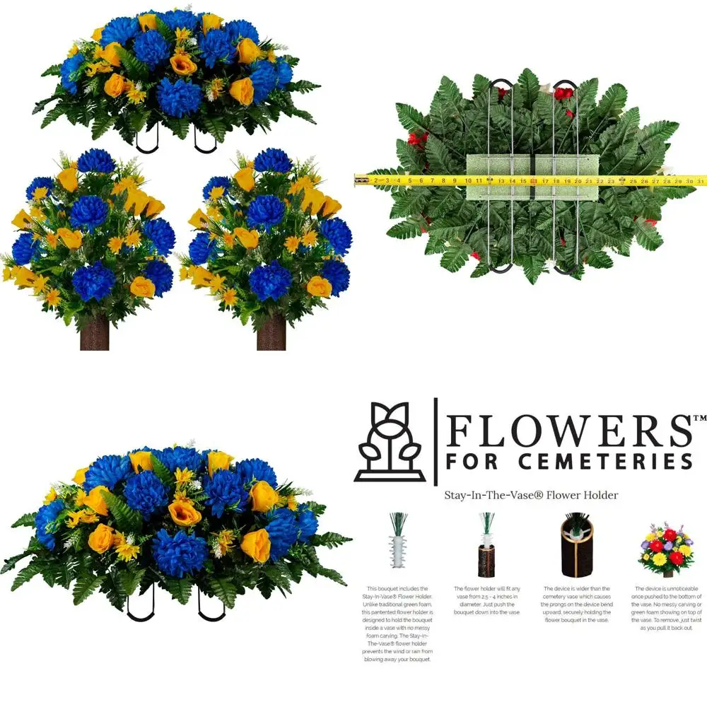 Sztuczne kwiaty na cmentarz: Realistyczne, żywe róże do dekoracji na zewnątrz - trwałe, nieblaknące, łatwe w montażu