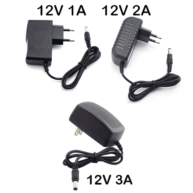 AC 220 110v DC 12V 1A 2A 3A 2000ma 3000na Power Supply Charger Adapter DC 5.5x2.1mm 4.0mm 3.5mm 2.5x0.7mm for router tv box
