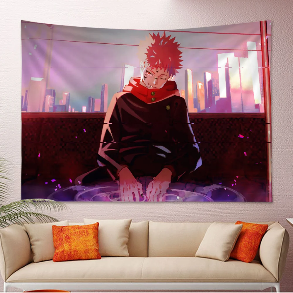 Jujutsu Kaisen Colorful Tapestry Wall Hanging Hippie Flower Wall Carpets Dorm Decor Wall Art Decor