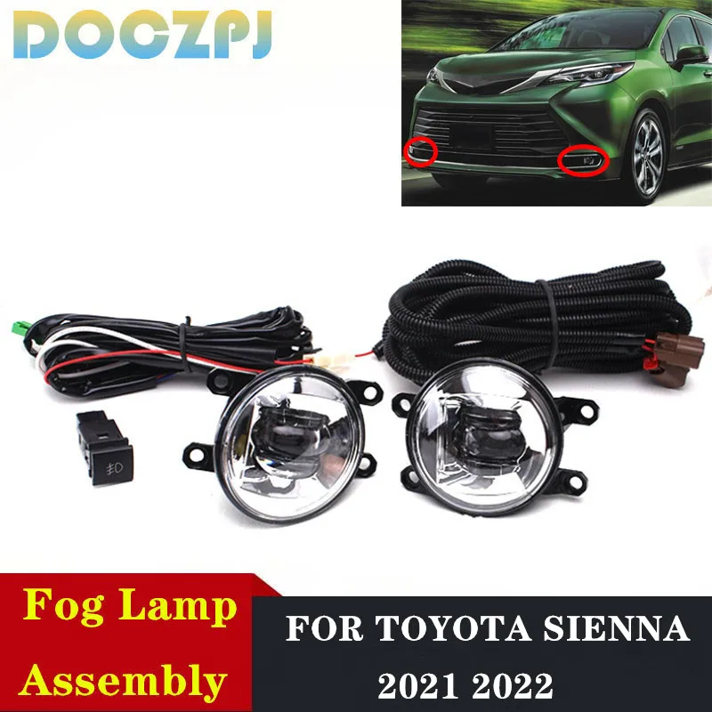 

2PCS Car Front Fog Lamp Assembly For TOYOTA SIENNA 2021 2022 With Wires and Switch