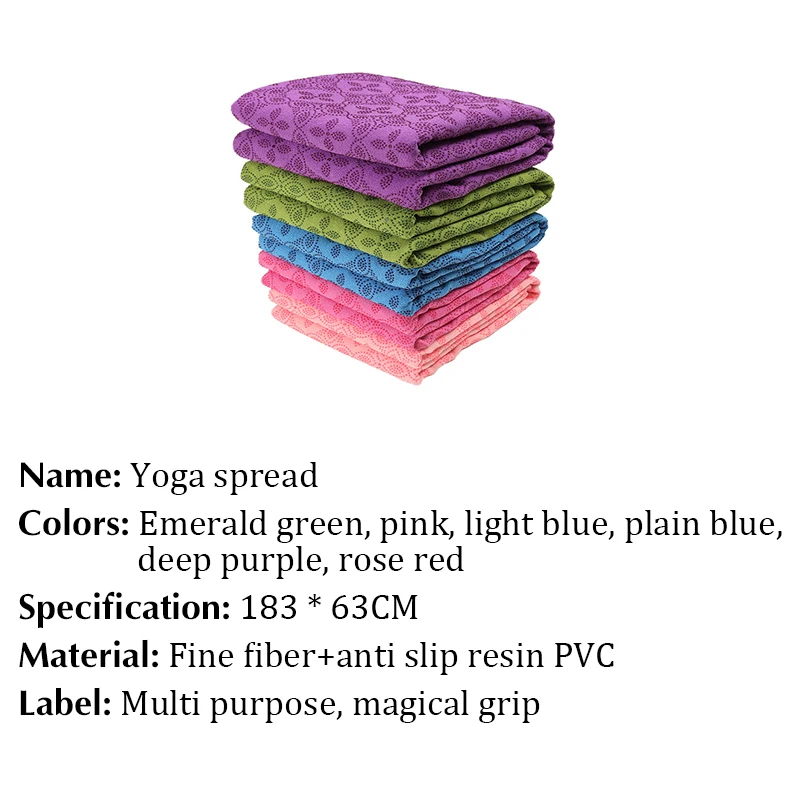 Portable Anti-slip Sweat-absorbent Yoga Mat Towel Cloth Mat For Men Women Ultra-thin Yoga Blanket Towel Blanket Workout with Bag