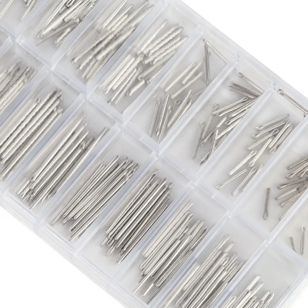 Splinte aus Edelstahl 304, 1,0 mm Dicke, 7,5 mm–26,5 mm Länge, Splinte für Uhren, Splinte für Armbanduhren