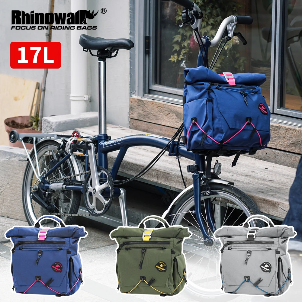 

Rhinowalk Folding Bike Handlebar Bag 17L Bicycle Front Basket Storage Bag For Brompton Dahon Cycling Backpack Bike Accessories
