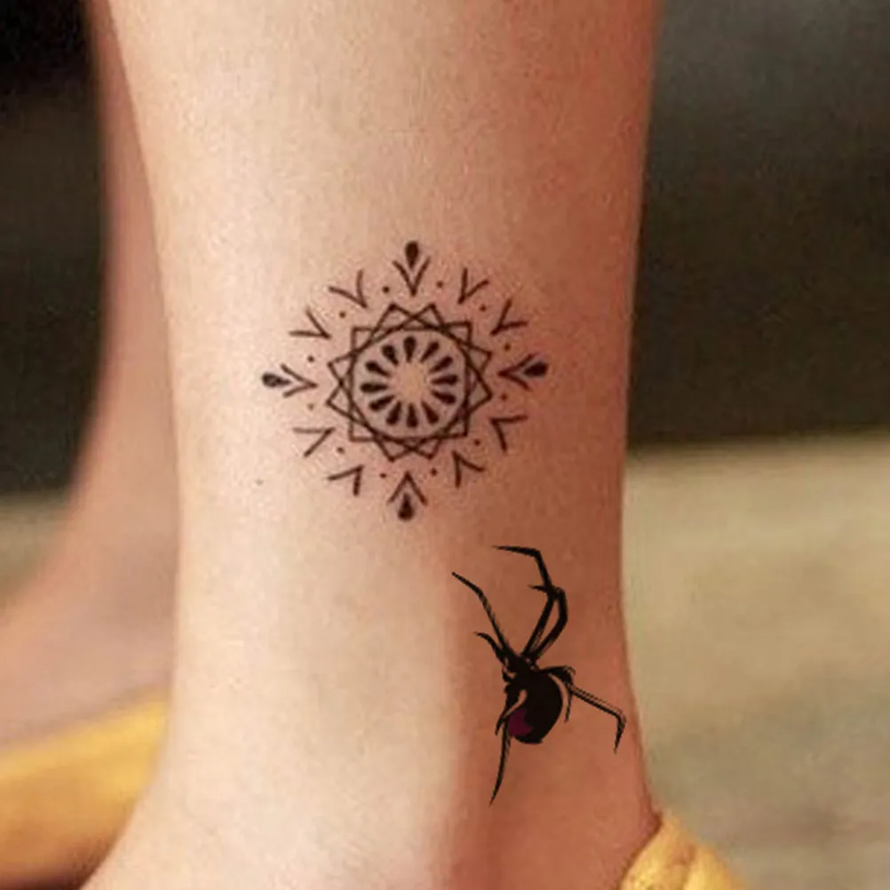 

6 Sheets Spider Web Temporary Tattoo Stickers Waterproof Face Arm Body Scars Cover Halloween Carnival Party Long Lasting Easy to