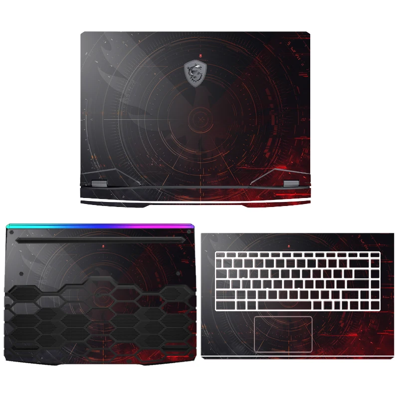 Piel de ordenador portátil para MSI GF66 GF76 GE76 GS76 GL76 GE78 GE68 GP68 pegatinas de vinilo antipolvo para MSI GL66 GS66 GS77 GT77 película personalizada