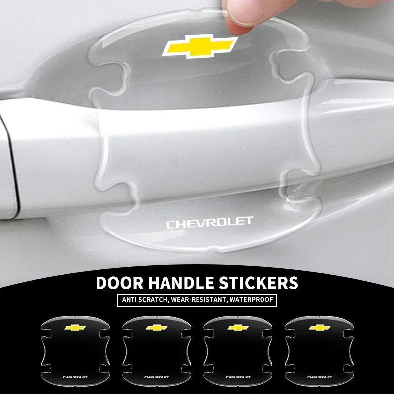 

4pcs Transparent Car Door Handle Bowl Protector Film Anti-Scratch Sticker For Chevrolet Colorado Cruze Spark Captiva Malibu Aveo