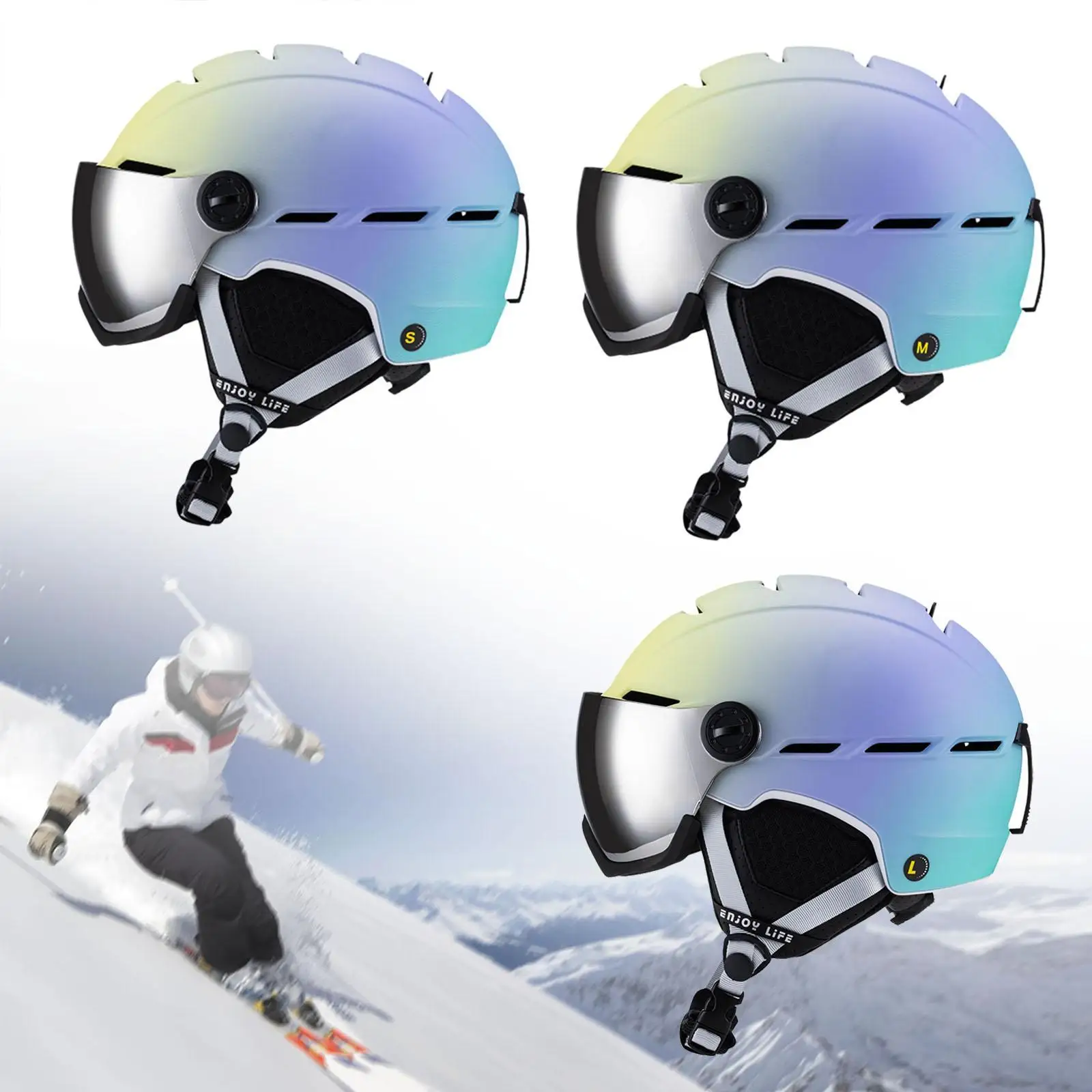 Snowboard Helmet with Goggles for Skiing Snowboarding Ski Helmet for Women Men