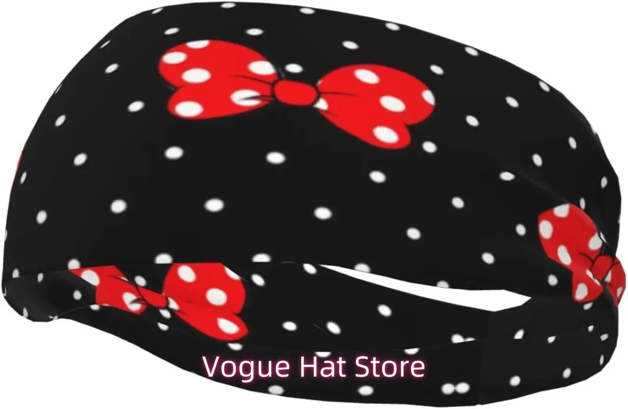

Polka Dot10 Sweatbands Headband for Women,Cute Bow Sports Headband Elastic,Moisture Wicking Fitness Headband Yoga