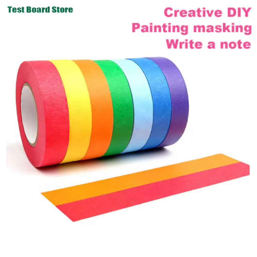 7 Rolls of Colored Masking Tape, Rainbow Artist Tape, Craft Paper Tape, Label Crafts, DIY Decoration, Coding Decoration, Teachin
