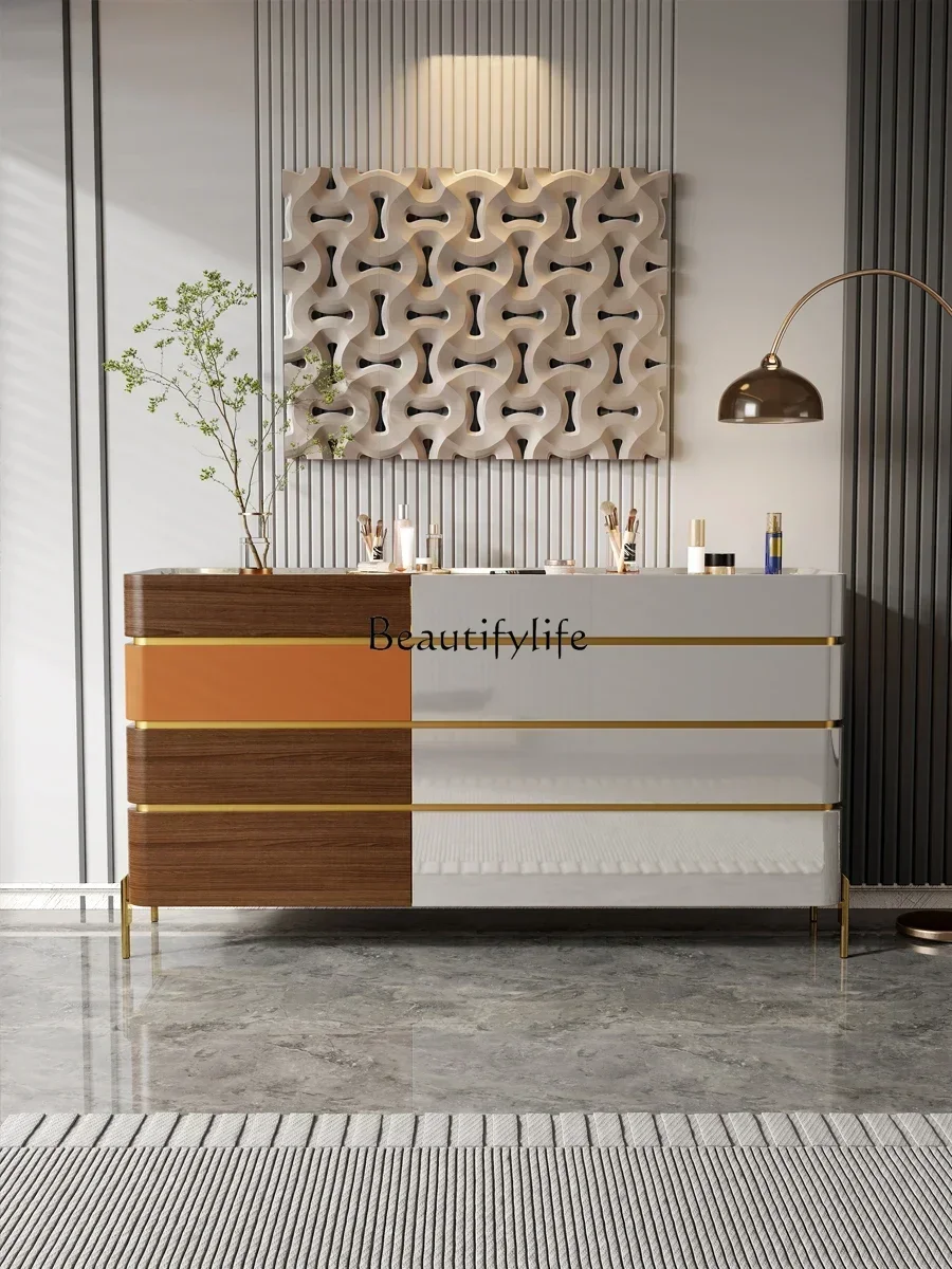 

GG8Italian light luxury modern simple bedside living room chest of drawers paint jewelry storage locker