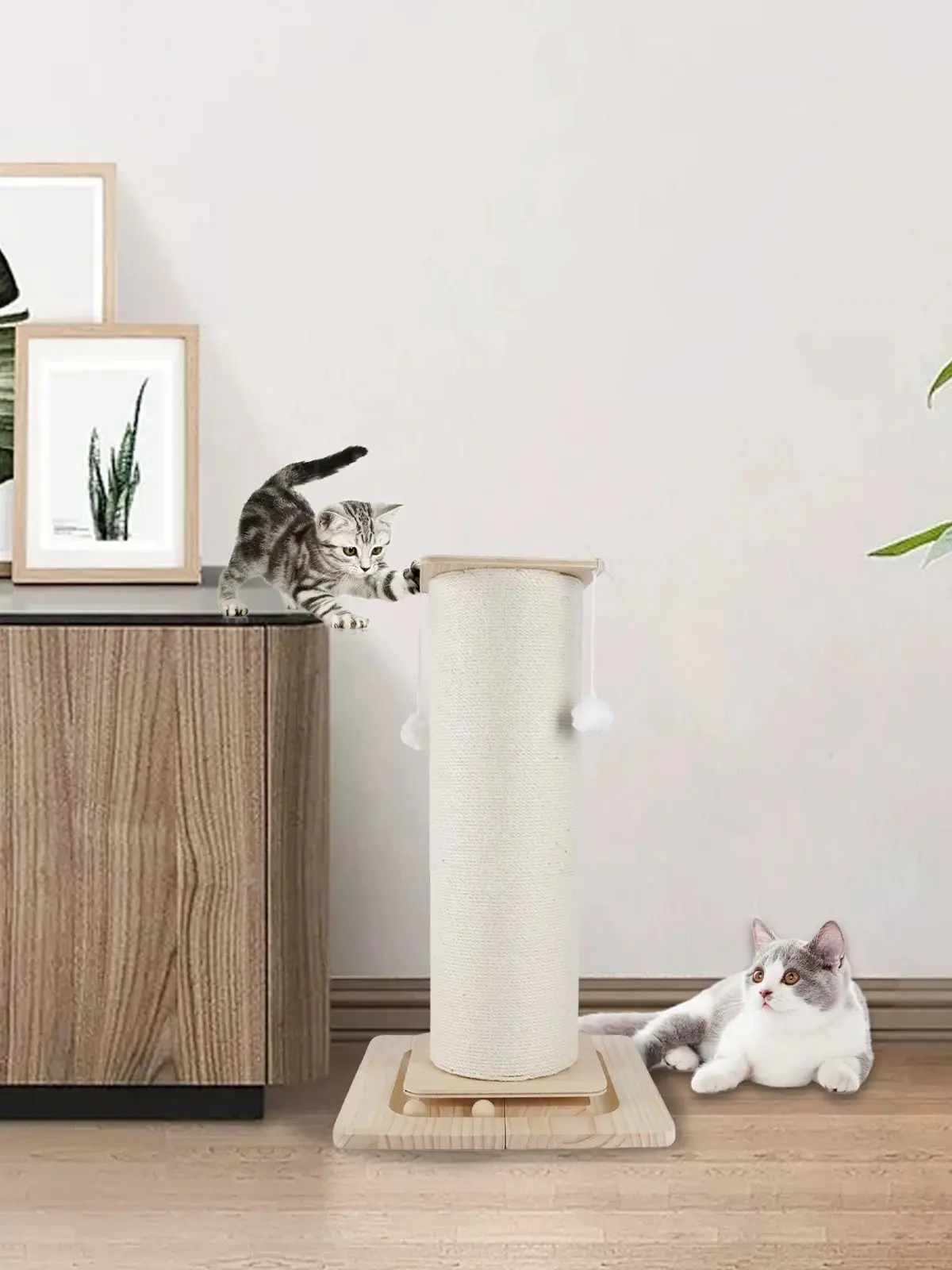 32 Zoll Robuster Katzen-Kratzbaum Großer Katzen-Kratzpfosten Katzen-Kratzbrett Vertikaler Katzen-Kletterbaum Einfache Montage – Detail 1