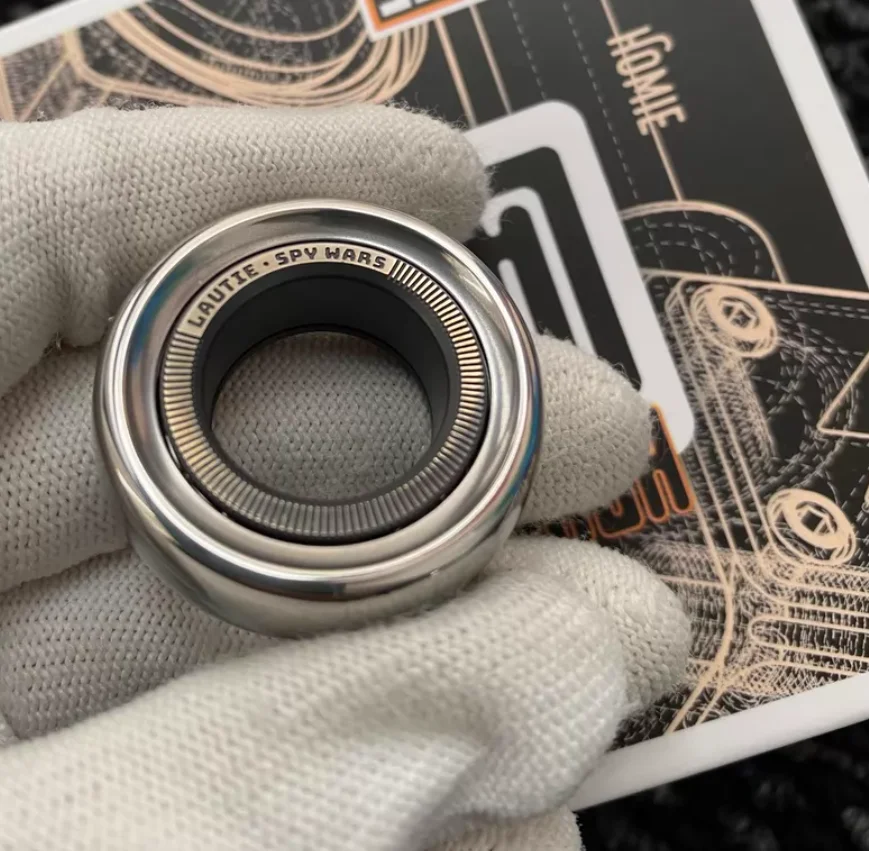 Used EDC Lautie Mechanic C Pro Mechanical Ring Steel+Zirconium Alloy fidget spinner metal decompression toy