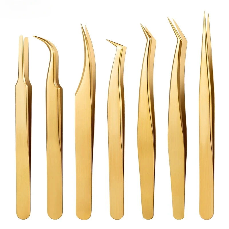 1 個まつげピンセットステンレス鋼まつげエクステンションメイクアップツールネイルアートアクセサリーラインストーンピッカーツール