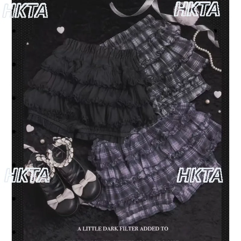 Japanese Niche Design Tulle Cake Tutu Skirt Women Summer New Ballet Skirts Fashion Versatile Ruffle Edge Short Skirt Culottes