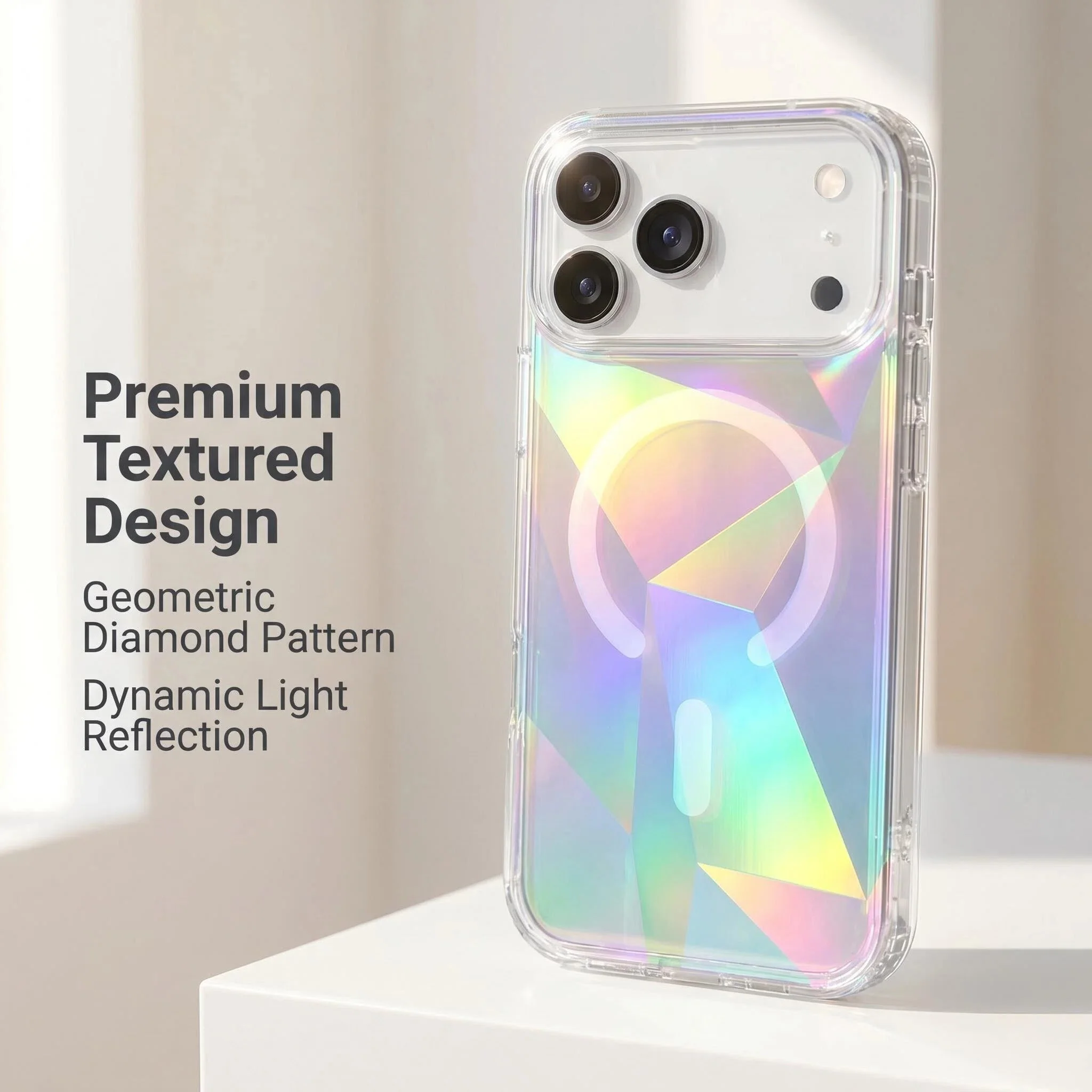 For iPhone 17 Pro Max 17 Gradient rainbow laser magnetic cute pink phone case, suitable For Samsung Galaxy S25Ultra, S26Ultra color For Magsafe wireless charging hard case.