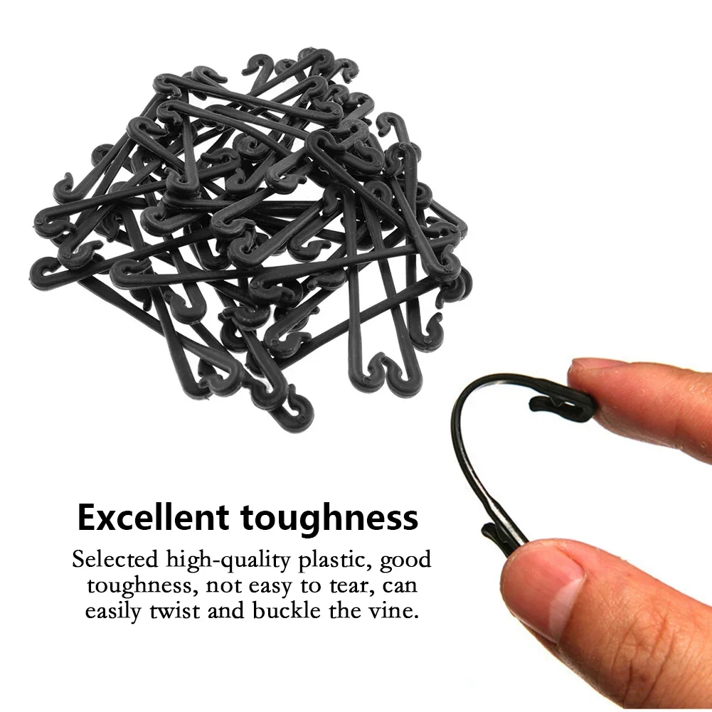 50Pcs Plastic Plant Fixing Clips Tomato Support Clips Grape Rack Mesh Fasteners Gardening Agricultural Bundling Line Cages