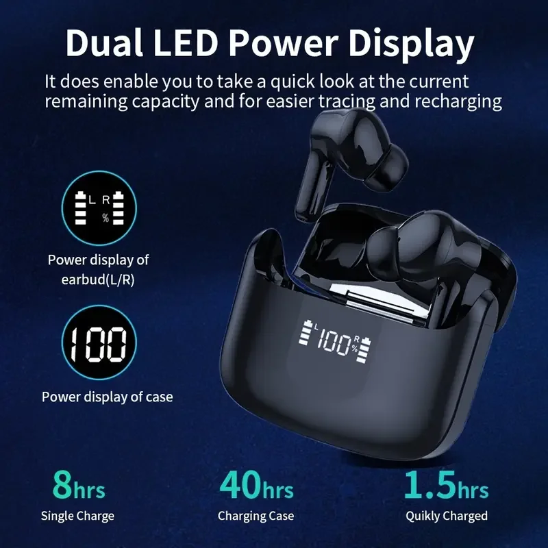 2025 B-BLAST i13 سماعات شاشة ديجيتال 8 ساعات ENC سماعات TWS إلغاء الضوضاء سماعة أذن لاسلكية حقيقية مع ميكروفونات