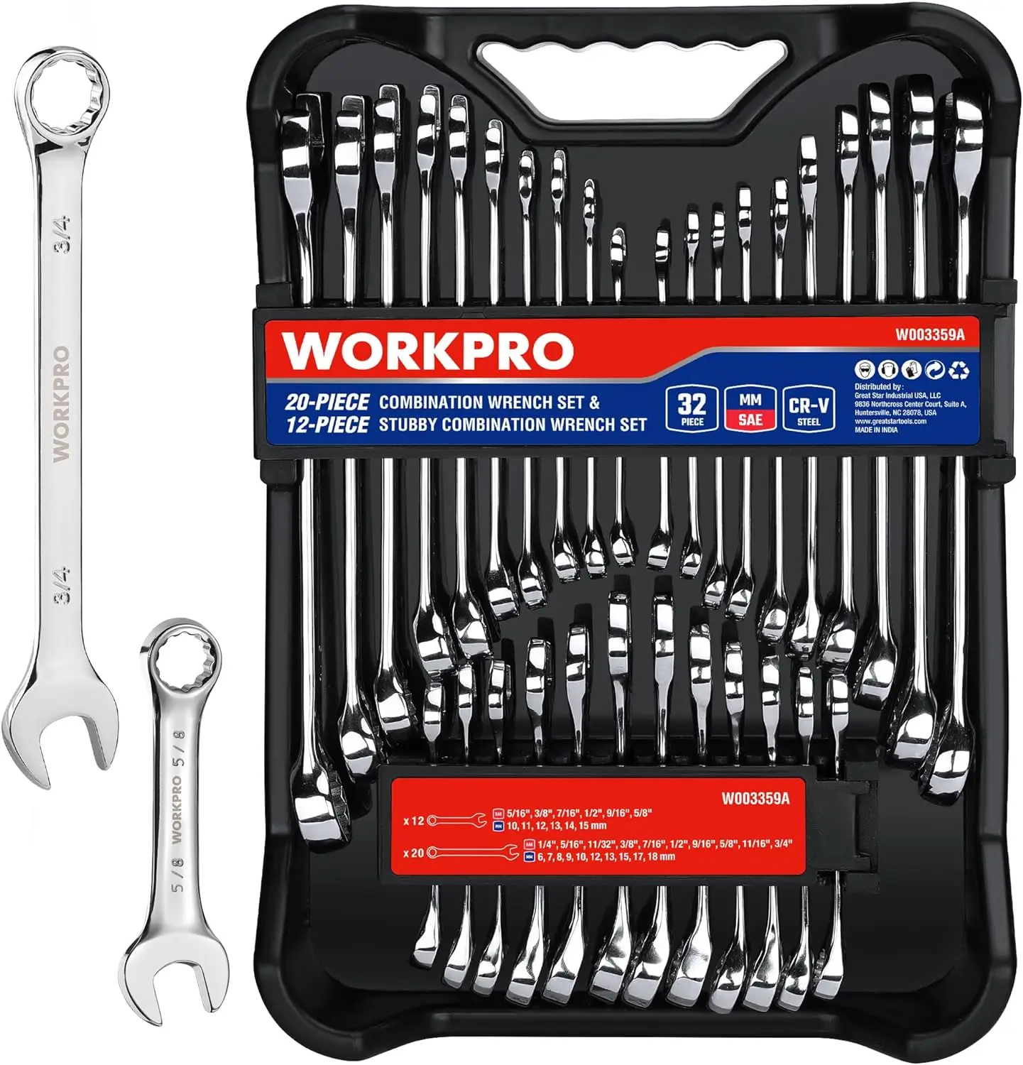 sae e metric combination wrench grupo chaveiras padrao stubby 20 pcs 12 pcs 32 pcs 01