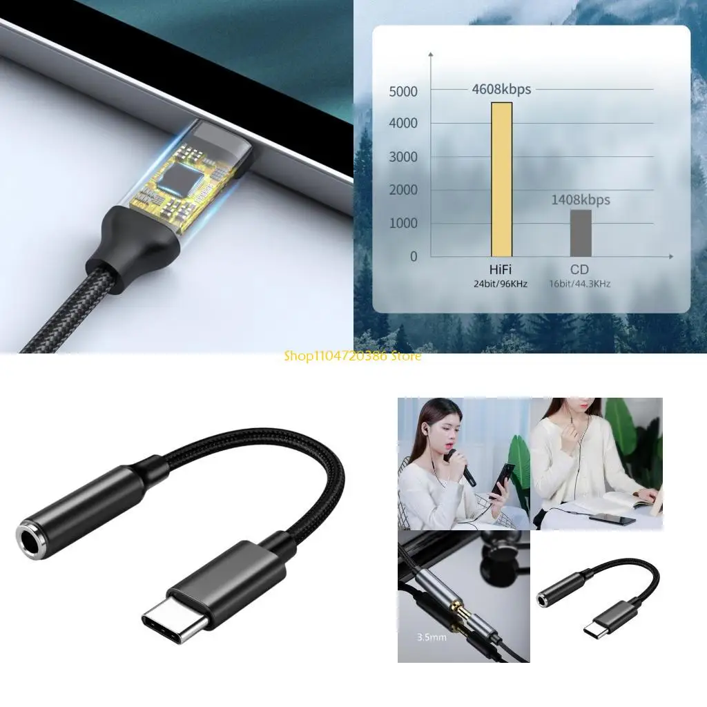 K0EA نوع C إلى 3.5 ملم مقابس سماعة الرأس محول صوتيات دونجل سلك كابل محول محمول #1