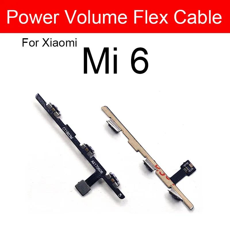 On / Off Power Button & Volume Side Key Flex Cable For Xiaomi Pocophone F1 Mi 6 6X 5s Plus 5X 5C 5 4S 4C 4i 4 3 2A A1 A2 Mi Play