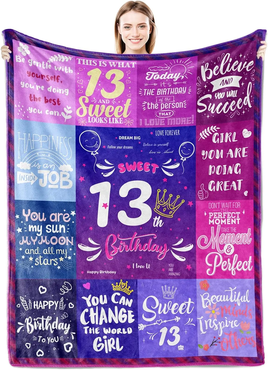 1PC 13-year-old Girl's Birthday Gift Blanket 50*60inch, Creative Gift