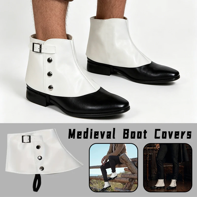 Cubrebotas de Pirata Medievales para Adultos, Cubrebotas de Gangster de los Años 20 para Fiestas, Halloween, Accesorios para Fotos, Disfraces, Discotecas, Cosplay