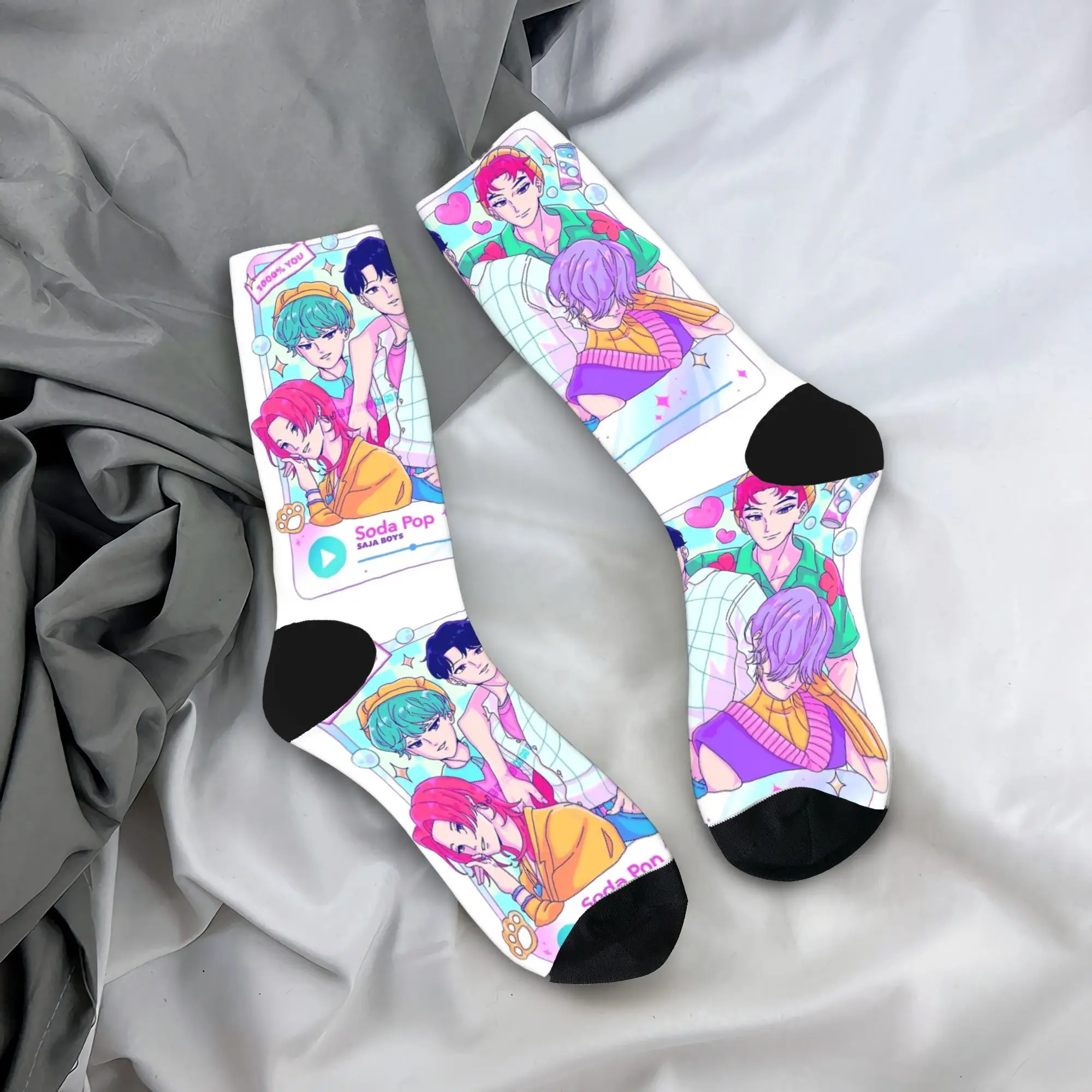 

Baby Saja KPop Demon Hunters Chibi Art Чулки унисекс Мужские носки Средние мягкие носки в стиле Харадзюку Зимние противоскользящие носки для бега