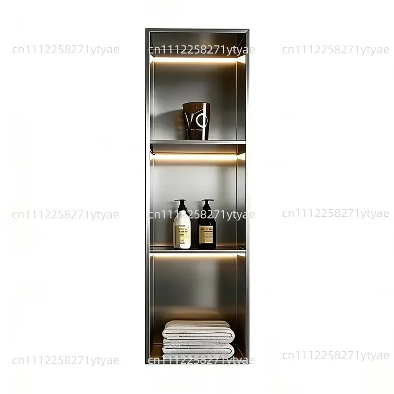 Stainless Steel Bathroom Shower Room Wall-mounted Rack, Rust-proof Storage Rack, Suitable for Family Bathrooms