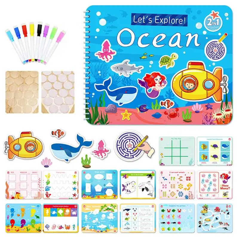 

Ocean Busy Book Sensory Activity Book For Early Educational Development 14 Themes Pre K Preschool & Kindergarten Learning