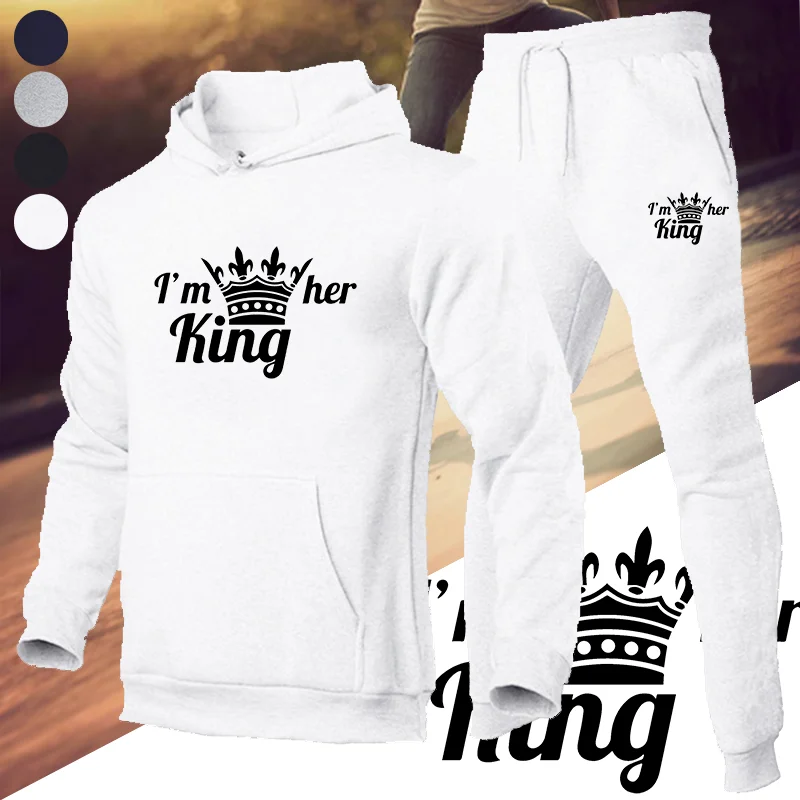 

Men's Clothing Fashion Sportswear Sportswear Jogging Suit King Hooded Sportswear Suit Clothing Hoodie+Sweatpants Sportswear