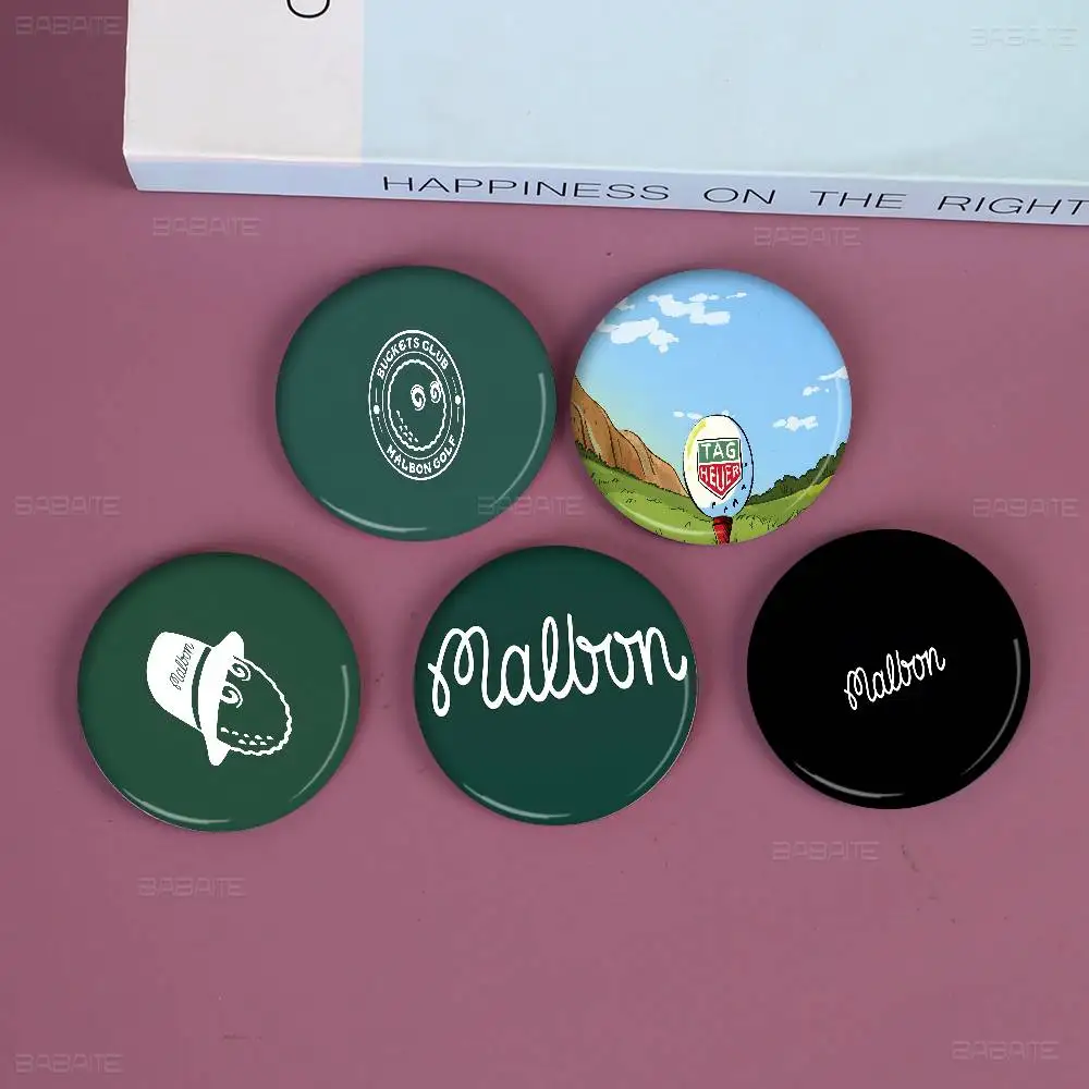 Fashion G-Golf Brand M-Malbon Tinplate Pin Button Custom Anime Role Old-school Brooch Cartoon Collar Badge Jewelry Gift Fans