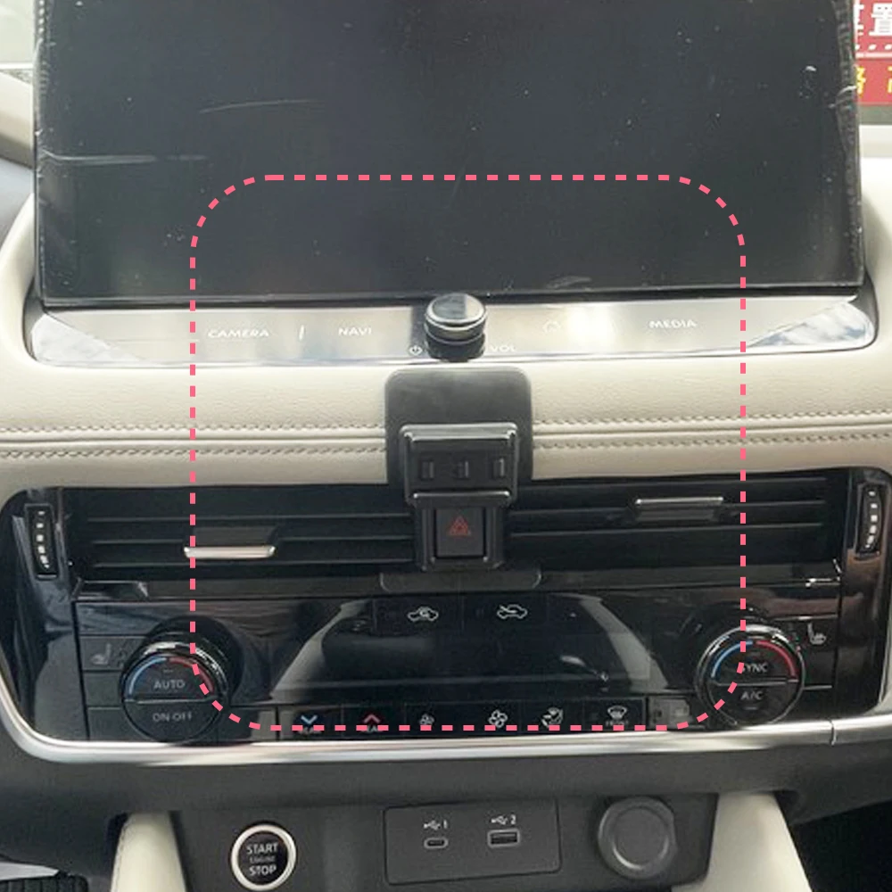 For Nissan X Trail Rogue T33 2022 2023 Car Phone Holder Wireless Charging Magnetic Phone Holder Magsafe Support Accessories