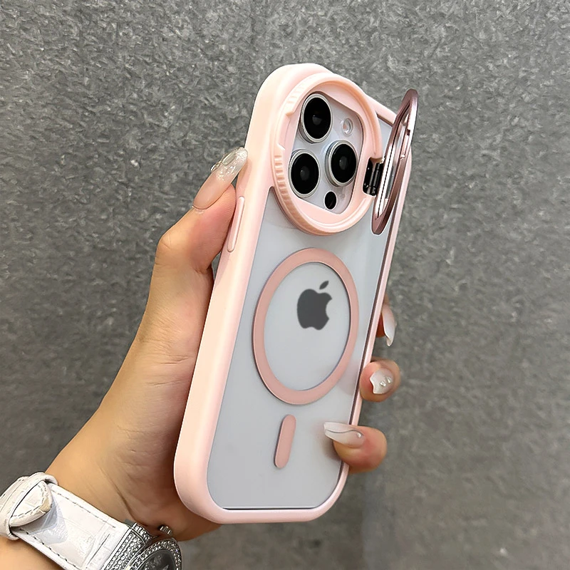 Faltbare Glaslinsen-Halterung, magnetische transparente Hülle für iPhone 18 17 16 15 14 13 12 Pro Max, für Magsafe, mit Handschlaufe, stoßfeste Schutzhülle – Detail 7