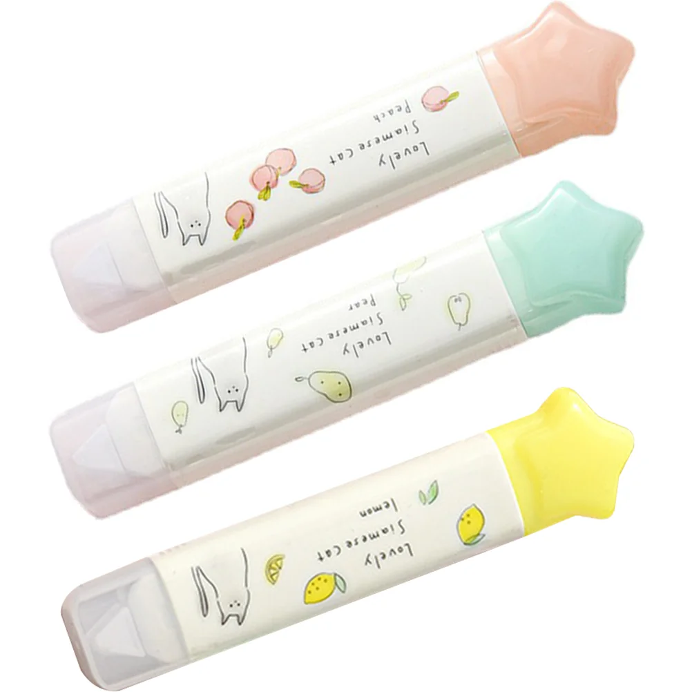 

3 Pcs Correction Tape Kids Accessory Adhesive Tapes Magnetic 2 in 1 Portable White-out The Pet Child Tools for
