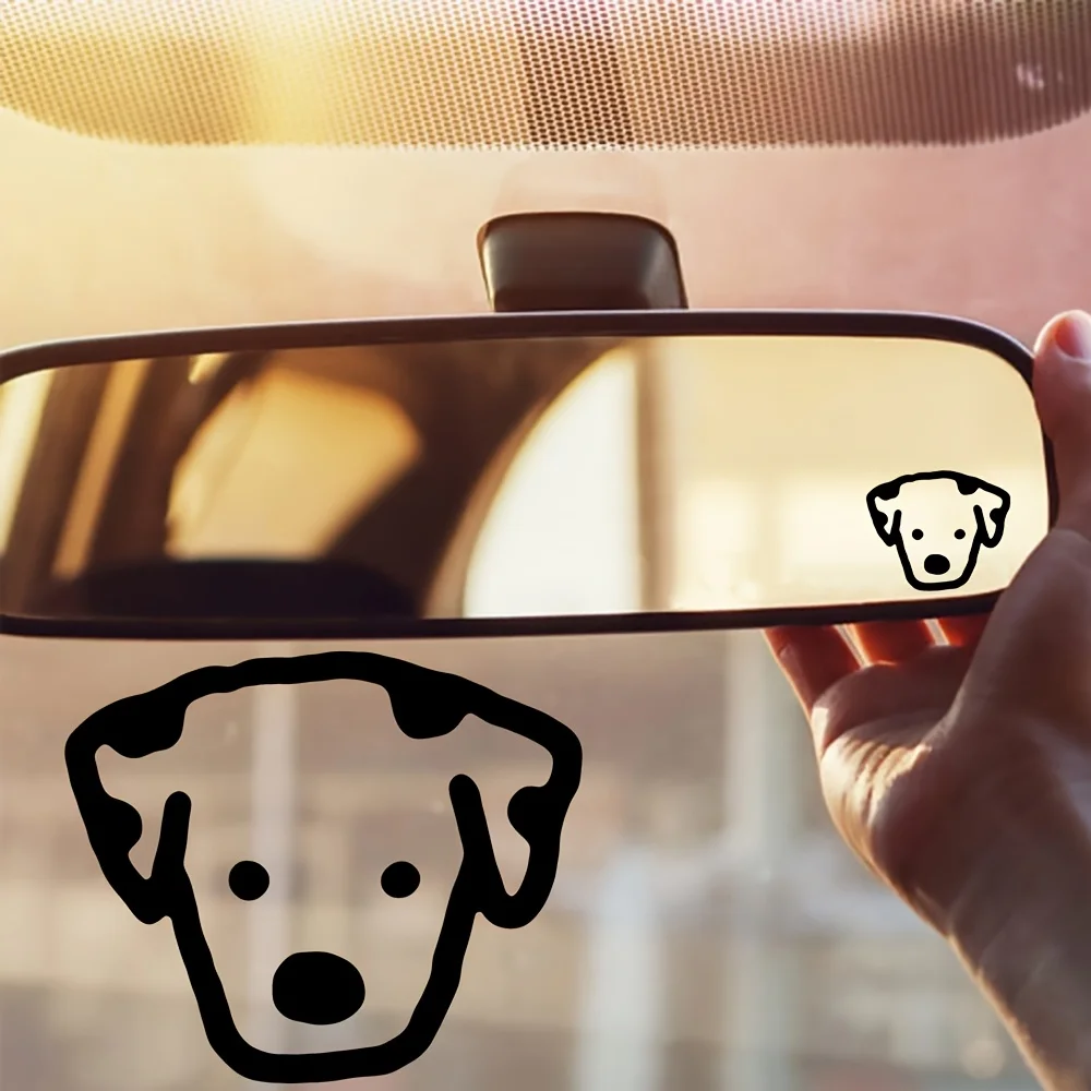 

4PCS/SET Cute Dog Face Sticker, Waterproof Vinyl Decal for Car Rearview Mirror, Laptop, Window, Bumper, DIY Decor