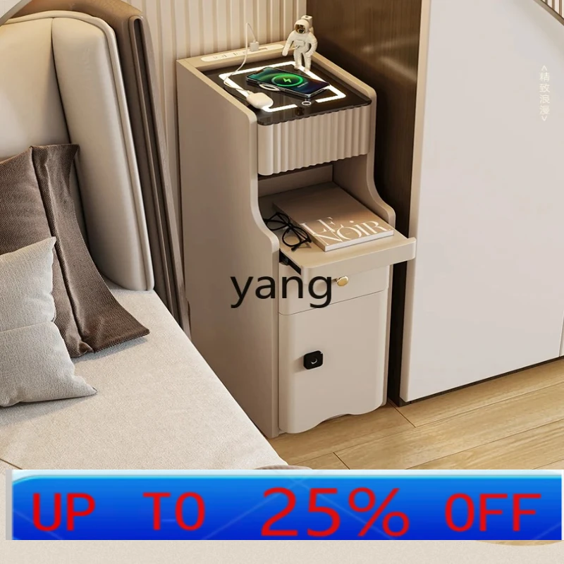 

LH smart bedside table simple modern extremely narrow light luxury bedside storage cabinet crevice cabinet