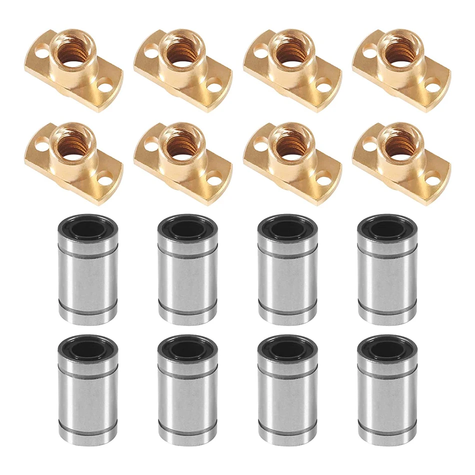 

16pcs LM8UU Linear Ball Bearings + T8/8MM Lead Screw Compatible with Ender 3/CR-10/CR-10s/Z Axis/CNC/3D Printer