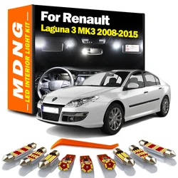 MDNG 12Pcs Canbus For Renault Laguna 3 III MK3 2008 2009 2010 2011 2012 2013 2014 2015 LED Interior Map Dome Light Kit Car Bulbs