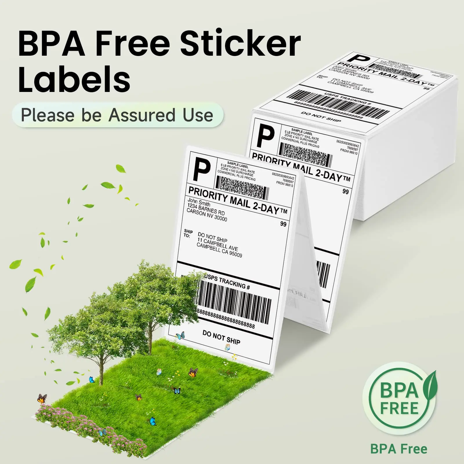 Labelife Verzending Thermisch Label 4X6 ''Waaiervouwlabels Voor Verzendetiketten Adres Mail Product Logo Labels Barcode 100 Stuks Wit