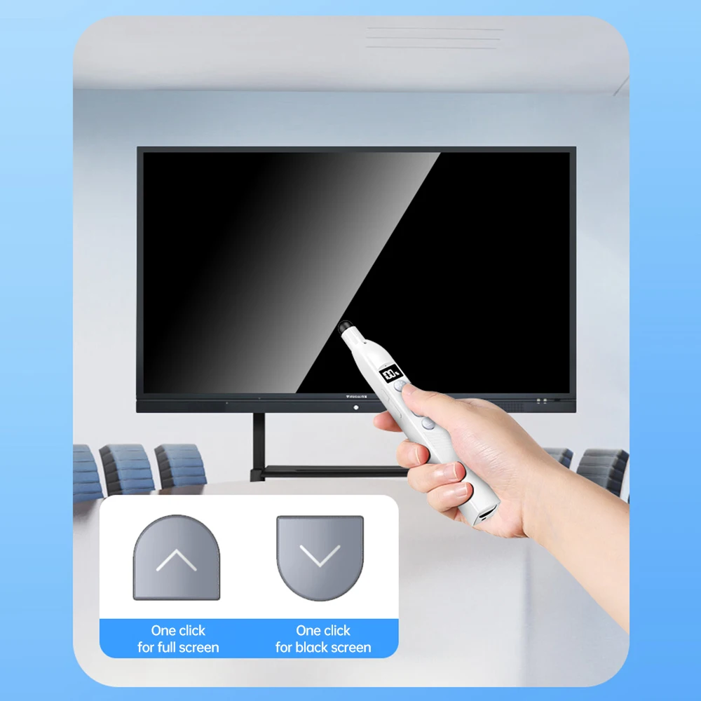 Wireless Laser Presentation Pointer with Telescopic Stick Stylus Pen for Touchscreen RF2.4G Remote Control Clicker Pen