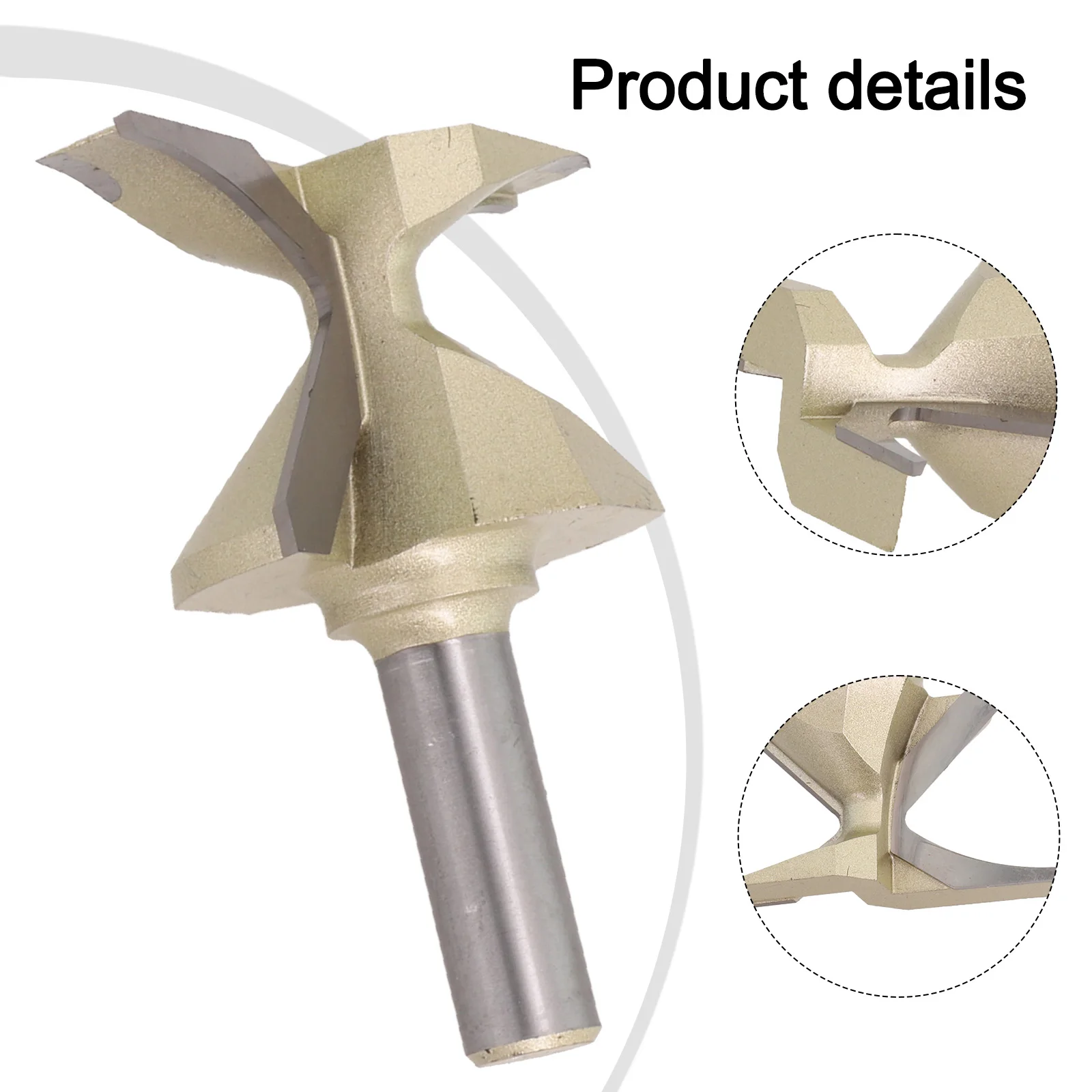 R18/30/50 1/2 Inch Shank Router Bits Seamless Golden Router Arc Integrated Drill Bit R18/30/50 Router Bits For Wood Door/Wall