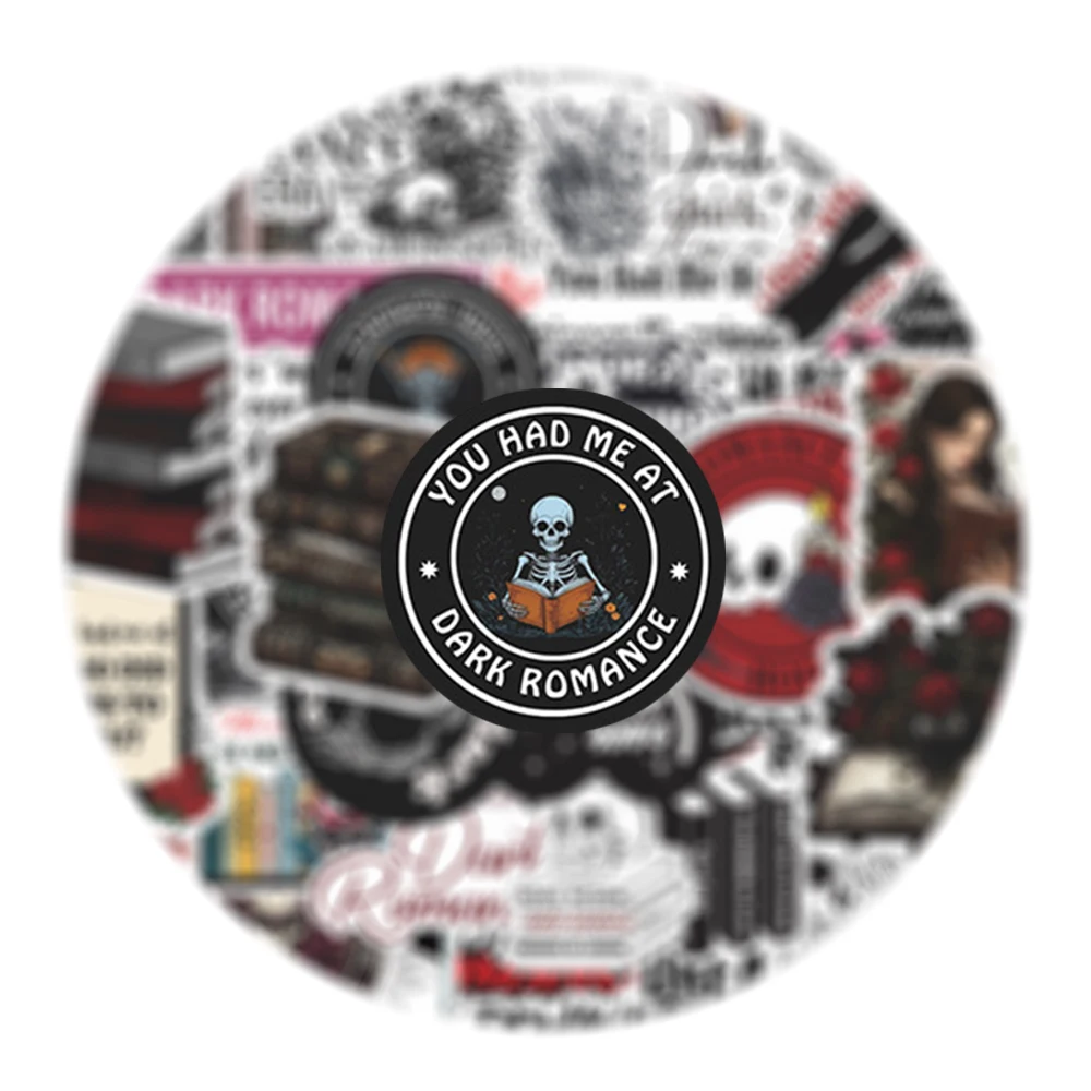 

10/30/50pcs Aesthetic Dark Romantic Reading Stickers Cool Cartoon Skull Sticker Scrapbooking Phone Luggage Car Decals Decoration