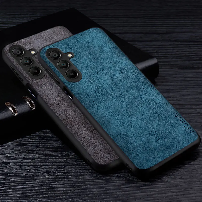 Premium PU-Leder-Handyhülle für Samsung Galaxy A06 A16 A26 A36 A56, kratzfeste, einfarbige Schutzhülle