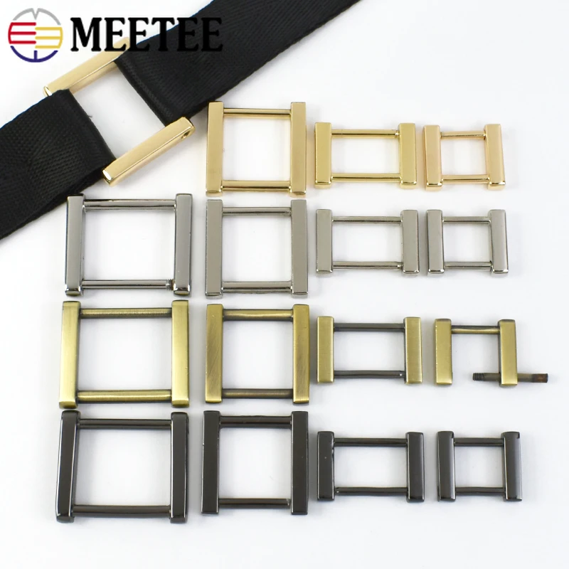 4Pcs 13/16/20/25mm Metal Ring Buckle Bag Strap Removable Screw Square Clasp Belt Dog Collar Hook DIY Hardware Accessories