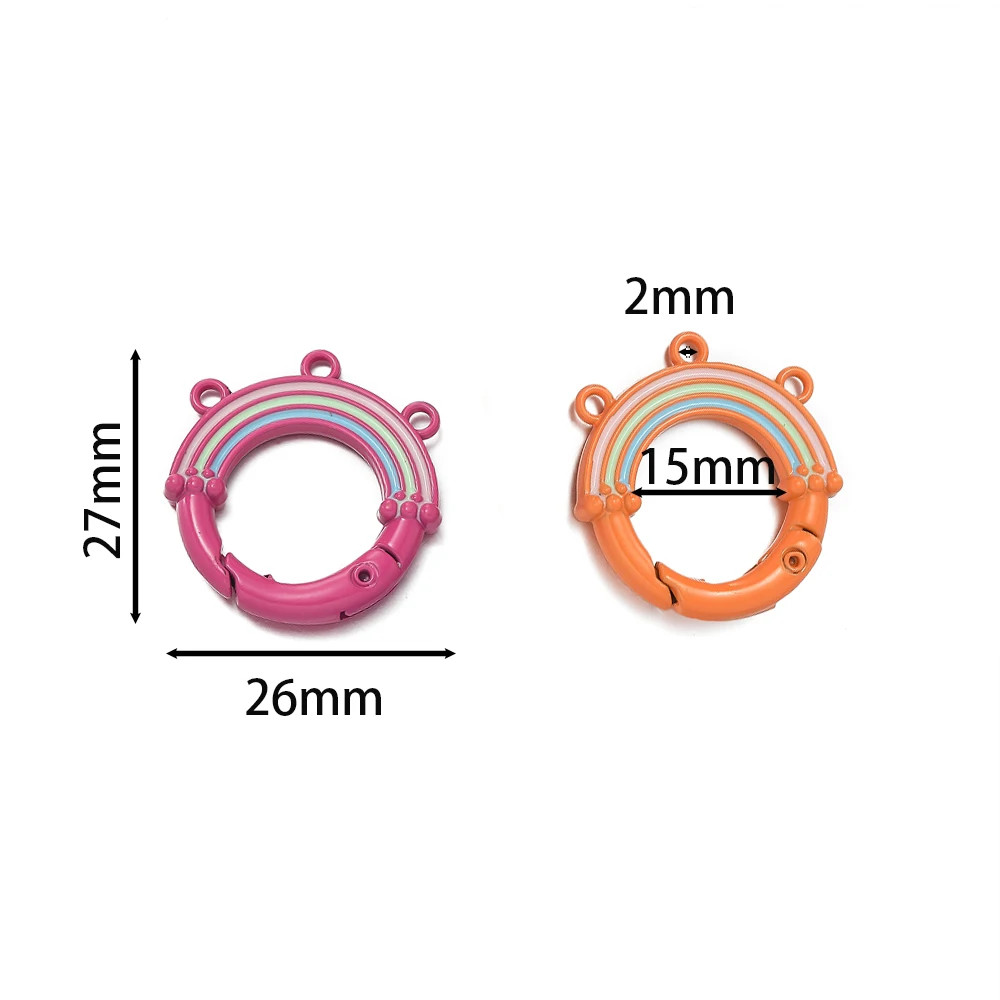 1pc Metal O Ring Spring Clasps Alloy Round Carabiner Keychain Bag Clips Hook Buckles Connector for DIY Keychain Jewelry Making