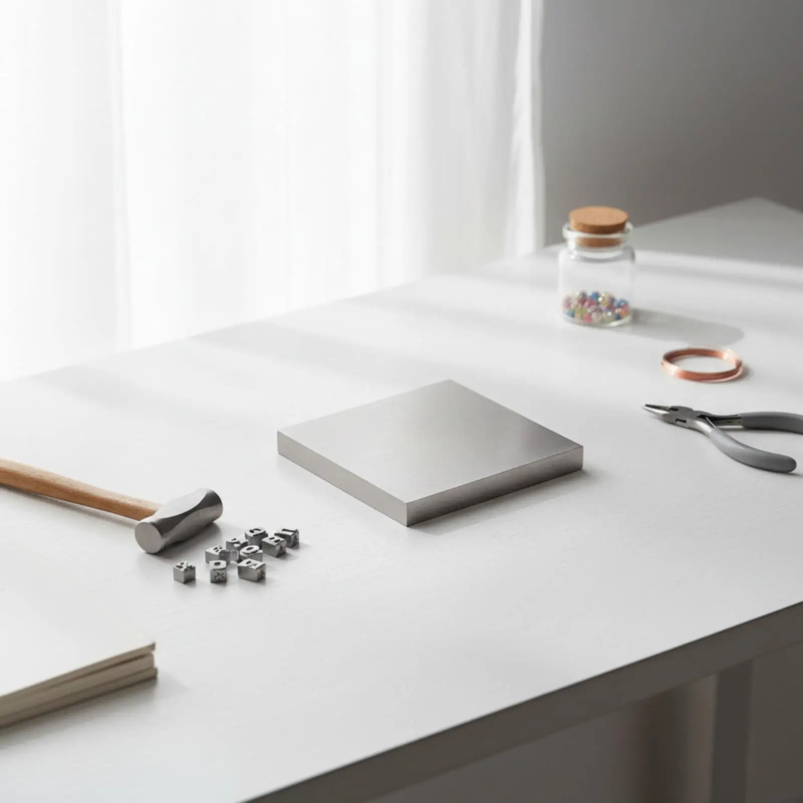 Jewelry Bench Block and Hammer Set Hardened Stamping Block and Hammer Set Stable