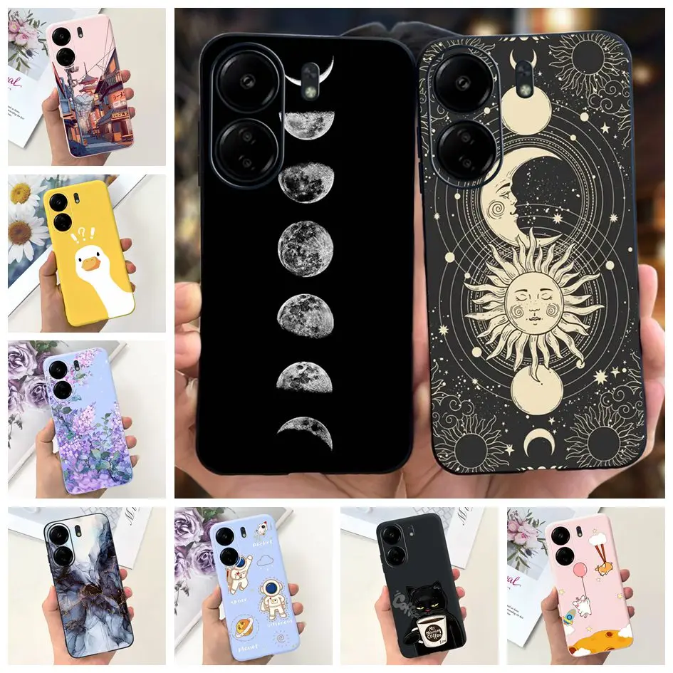 For Xiaomi Redmi 13C 2023 Case Fashion Moon Space Pattern Capa Slim Soft Silicone Cover For Xiaomi Redmi 12C Coque Redmi13C Case