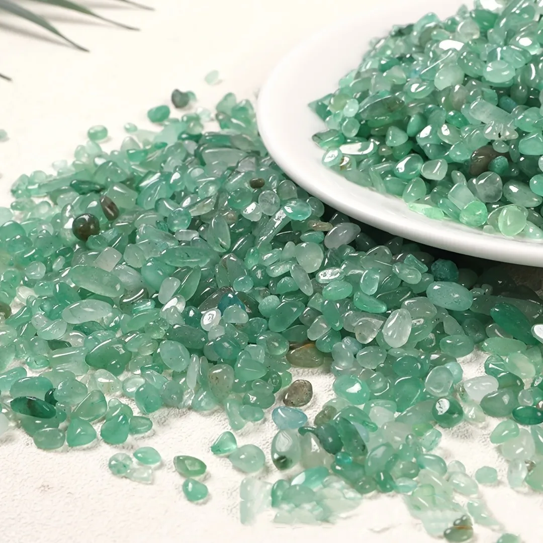 Chips de Aventurina verde Natural de 3-12mm, patatas de Aventurina verde, piedras a granel, para rejillas de cristal, piedra triturada de cristal Natural