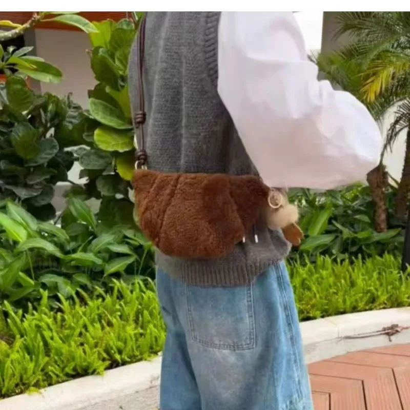 JIAERDI لطيف امبسوول الكرواسون حقيبة المرأة ريترو براون المدمجة حقيبة كتف السيدات الكورية شخصية حقيبة كروسبودي عادية 2025 #4