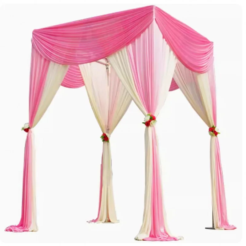 

Adjustable Wedding Square Canopy Chuppah Drape Backdrop Stand Kit Stainless Steel Pipe Frame For Wedding Decor Center Pieces